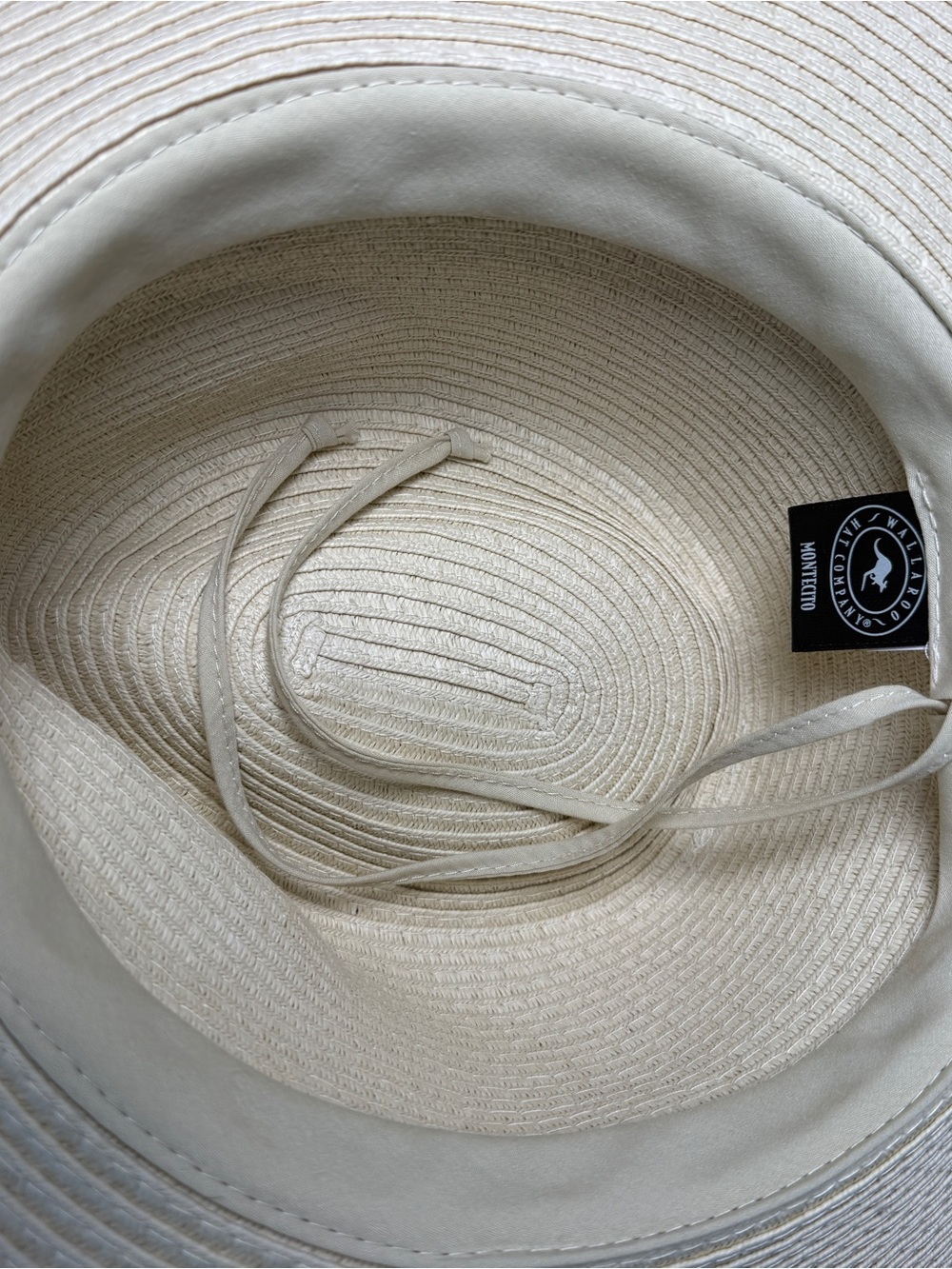 Wallaroo Montecito Wide Brim Sun Hat Ivory Leather Cord Band Resortwear OSFM - Picture 7 of 10